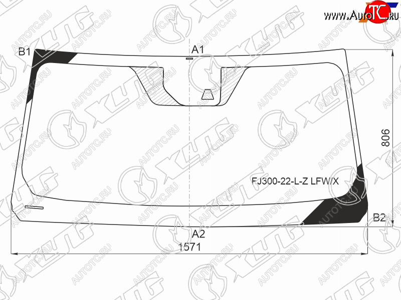13 799 р. Стекло лобовое (Камера) Toyota Land Cruiser (J300) 21- XYG FJ300-22-L-Z LFW/X  с доставкой в г. Керчь