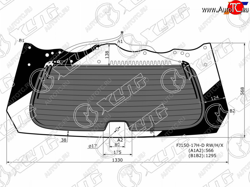 11 699 р. Стекло заднее (Затемненное Обогрев) Toyota Land Cruiser Prado (J150) 09-24  Lexus GX 09-23 XYG FJ150-17H-D RW/H/X  с доставкой в г. Керчь