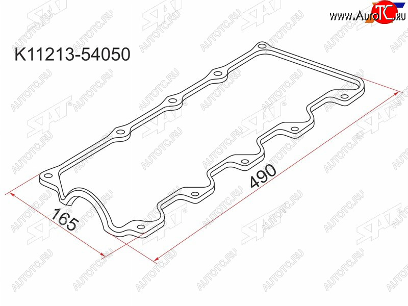 233 р. Прокладка клапанной крышки TY 2L#, 3L, 5L 89- SAT K11213-54050  с доставкой в г. Керчь