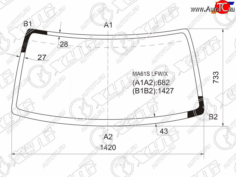 7 999 р. Стекло лобовое Suzuki Wagon R Wide 97-99 XYG MA61S LFW/X  с доставкой в г. Керчь