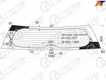 Стекло заднее (Цвет зеленый Обогрев 5D HBK) Renault Megane 02-09 XYG MEGANE-HBK RW/H/X