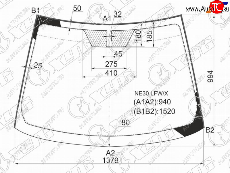6 399 р. Стекло лобовое Toyota Auris 06-12  Blade 06-12 XYG NE30 LFW/X  с доставкой в г. Керчь