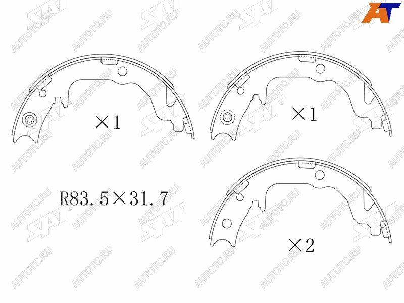 3 999 р. Колодки стояночного тормоза RR SAT  Mitsubishi ASX - Lancer  10 CY  с доставкой в г. Керчь