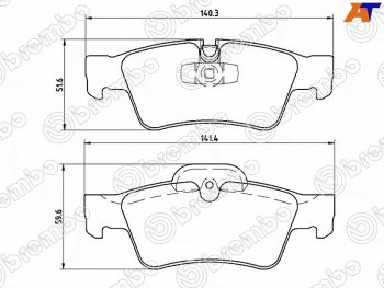 Колодки тормозные задние RH-LH SAT Mercedes-Benz GL class  X164 (2006-2012) дорестайлинг, рестайлинг