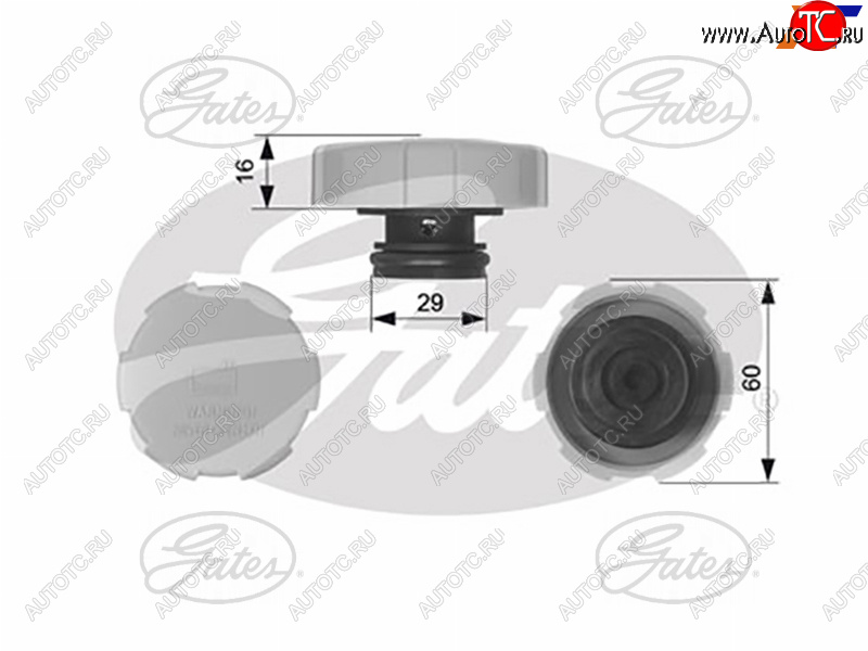 1 039 р. Крышка расширительного бачка OPEL ASTRA H GATES RC231  с доставкой в г. Керчь