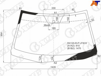 8 799 р. Стекло лобовое Toyota Mark X 04-09 XYG RX120-R-P LFW/X  с доставкой в г. Керчь. Увеличить фотографию 1