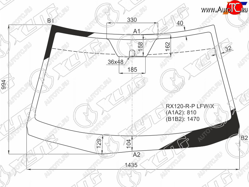 8 799 р. Стекло лобовое Toyota Mark X 04-09 XYG RX120-R-P LFW/X  с доставкой в г. Керчь