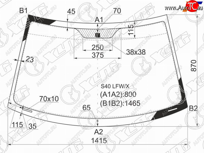 5 499 р. Стекло лобовое Volvo S40 95-04  V40 95-04 XYG S40 LFW/X  с доставкой в г. Керчь