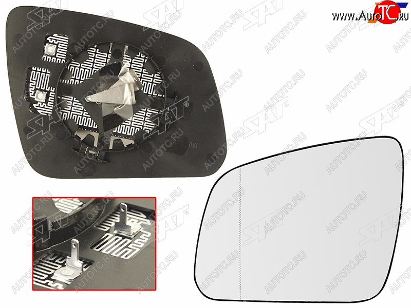 839 р. Полотно зеркала Mercedes-Benz C-Class 07-11 (Слева Обогрев асферическое) SAT ST-121-0037  с доставкой в г. Керчь