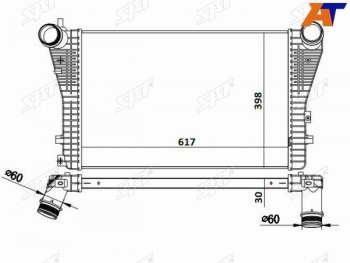 7 999 р. Интеркулер VW PASSAT B6B7 05-TIGUAN 07- SAT ST-1K0145803AE  с доставкой в г. Керчь. Увеличить фотографию 1