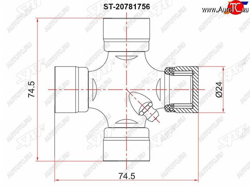 439 р. Крестовина CHEVROLET CAPTIVA C100OPEL ANTARADAEWOO WINSTORM 07- SAT ST-20781756  с доставкой в г. Керчь