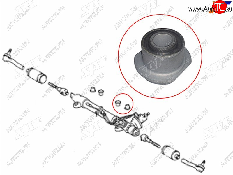 619 р. Втулка рулевой рейки Toyota Land Cruiser (J100) 98-07  Land Cruiser Prado (J120) 02-09  Lexus LX 9 SAT ST-45522-35050  с доставкой в г. Керчь