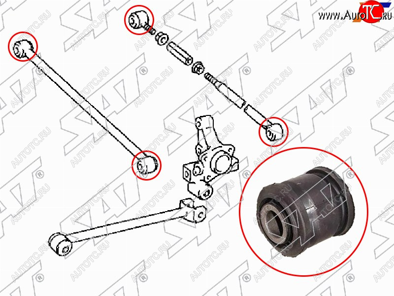252 р. Сайлентблок заднего поперечного рычага TOYOTA CAMRYVISTA 90-94 SAT ST-48725-12200  с доставкой в г. Керчь