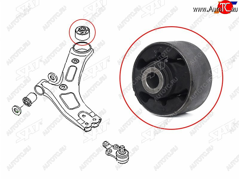 439 р. Сайлентблок переднего нижнего рычага задний (вертик) HYUNDAI STAREX 07- SAT ST-55584-4H000  с доставкой в г. Керчь