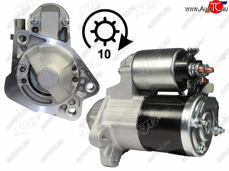 4 099 р. Стартер Mazda Mazda3 08-13 (1,1 kW/ Z=10/ (восстановленный)) SAT ST-Z668-18-400, stz66818400 SAT ST-Z668-18-400  с доставкой в г. Керчь
