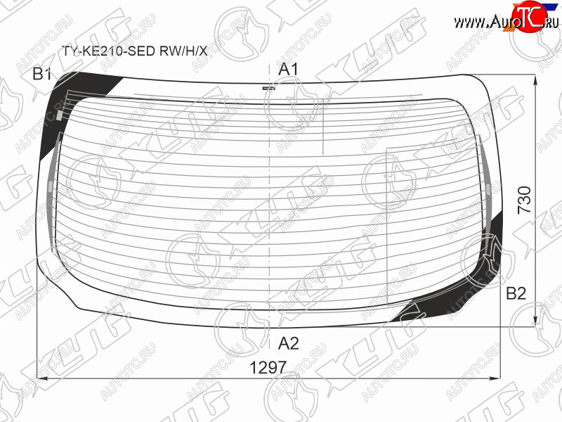 8 799 р. Стекло заднее (Цвет зеленый Обогрев Антенна 4D SED) Toyota Corolla (E210) 18- XYG TY-KE210-SED RW/H/X  с доставкой в г. Керчь