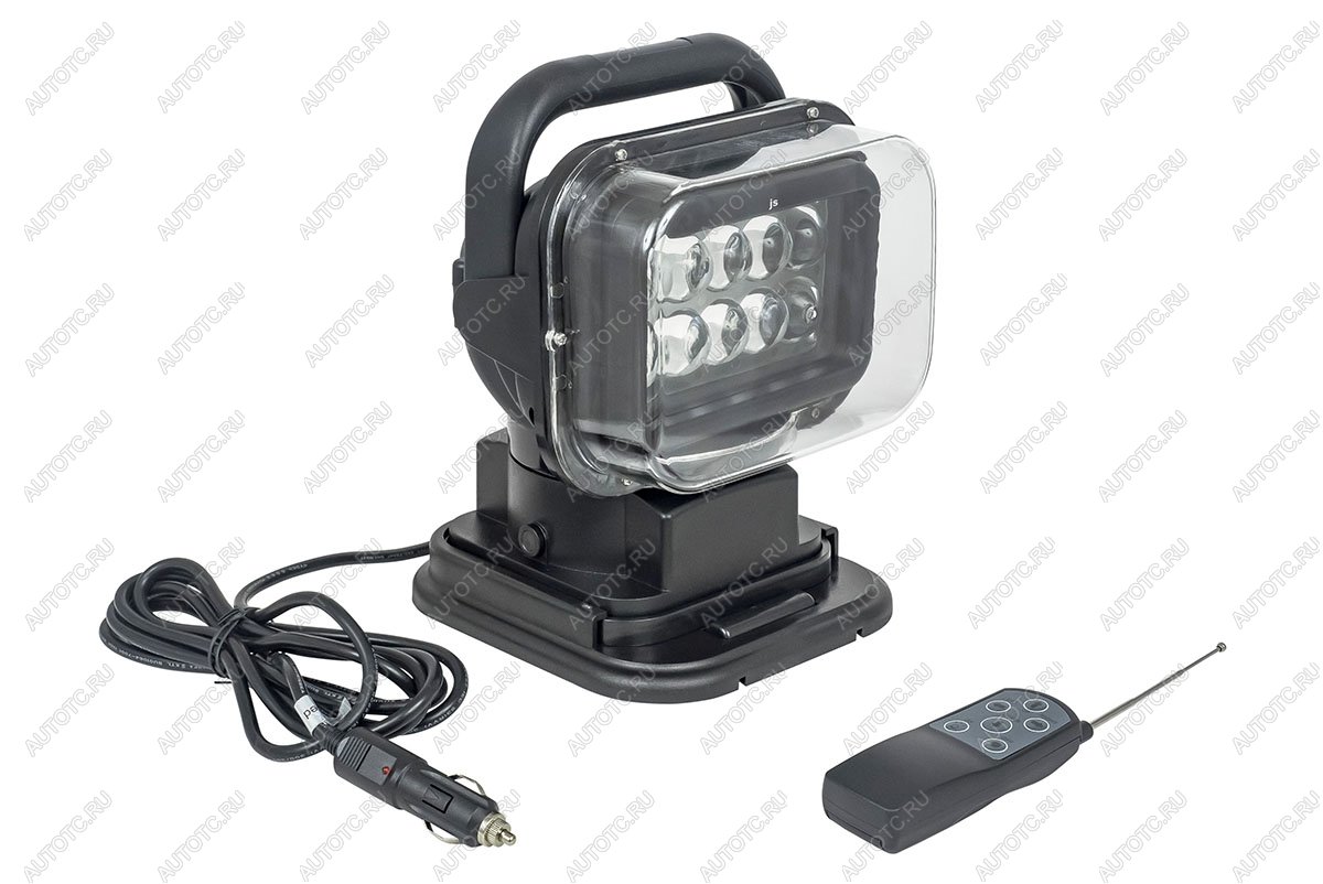 8 029 р. Фара-искатель 12V 50W LED с дистанционным управлением, черный (200х240х200мм) China ch001-bl  с доставкой в г. Керчь