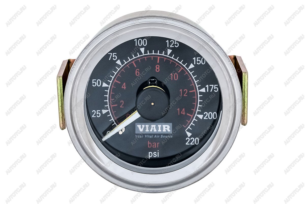 6 909 р. Манометр бортовой 2 стрелки 2" от 0 до 15 атм чёрный VIAIR 90080  с доставкой в г. Керчь