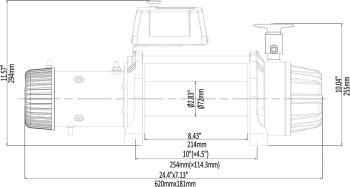 79 789 р. Лебёдка автомобильная электрическая 24V Runva 9500 lbs 4350 кг MAX влагозащищенная, комбинированный роспуск, синтетический трос RUNVA ewb9500max-q-ssrmac24v  с доставкой в г. Керчь. Увеличить фотографию 15