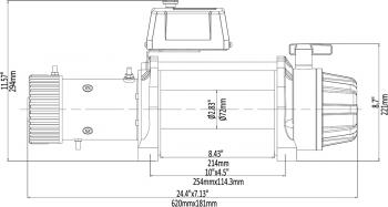 86 929 р. Лебёдка автомобильная электрическая 12V Runva 9500 lbs 4350 кг MAX влагозащищенная, синтетический трос RUNVA ewb9500maxssr  с доставкой в г. Керчь. Увеличить фотографию 14