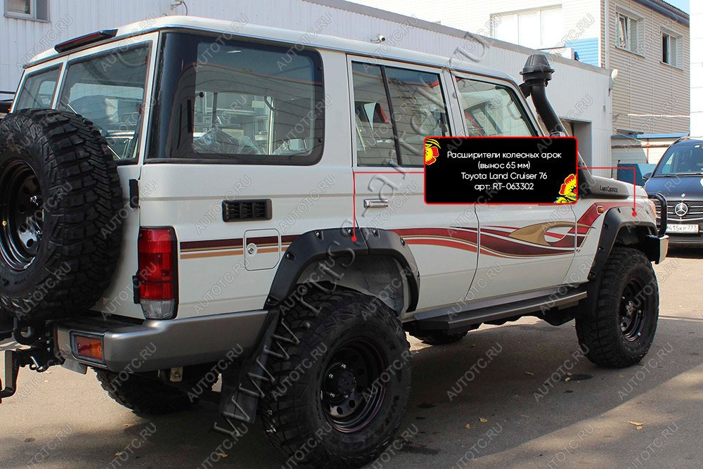 19 719 р. Расширители колесных арок Toyota Land Cruiser 76 2007- (вынос 65 мм) Русская Артель rt-063302  с доставкой в г. Керчь