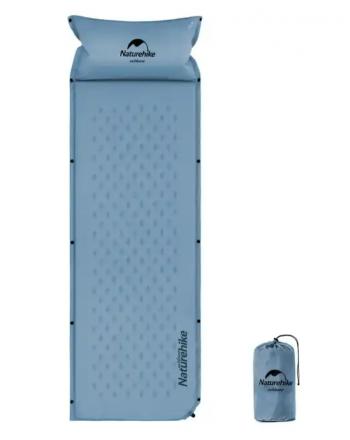 3 019 р. Коврик самонадувающийся с подушкой Naturehike, 185х60х2,5 см, синий Naturehike nh15q002-d-blsn  с доставкой в г. Керчь. Увеличить фотографию 1