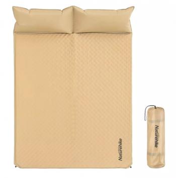 5 749 р. Коврик самонадувающийся Naturehike двойной, с подушками, 185х130х2,5 см, песочный Naturehike nh18q010-d-nye  с доставкой в г. Керчь. Увеличить фотографию 1