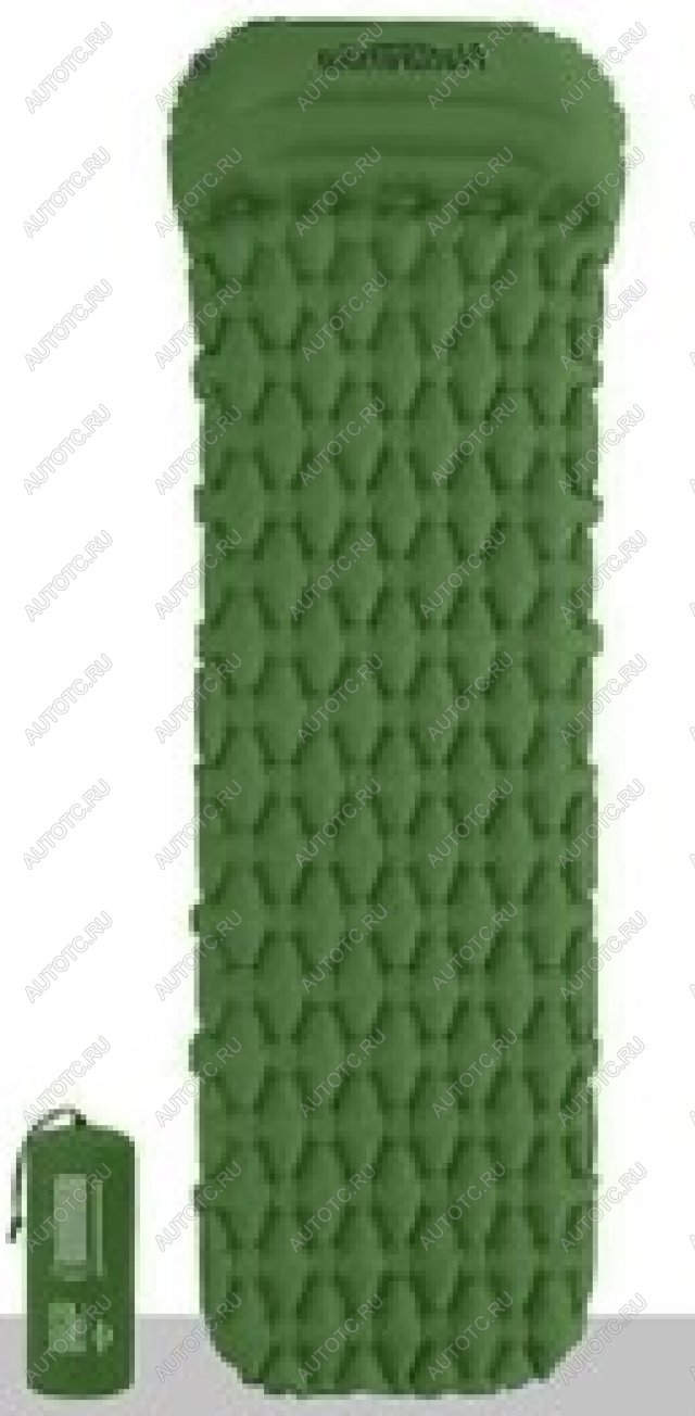 4 519 р. Коврик надувной Naturehike с подушкой, 185x59x3,5 см, зелёный (без надувного мешка) Naturehike nh19z003-p-agr  с доставкой в г. Керчь