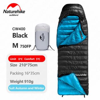 21 019 р. Мешок спальный Naturehike Ultralight CW400 M , 210х75 см, (правый) (ТК: +5C), черный Naturehike nh18c400-d-blm  с доставкой в г. Керчь. Увеличить фотографию 2