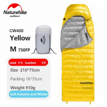20 959 р. Мешок спальный Naturehike Ultralight CW400 M , 210х75 см, (правый) (ТК: +5C), желтый Naturehike nh18c400-d-yem  с доставкой в г. Керчь. Увеличить фотографию 2