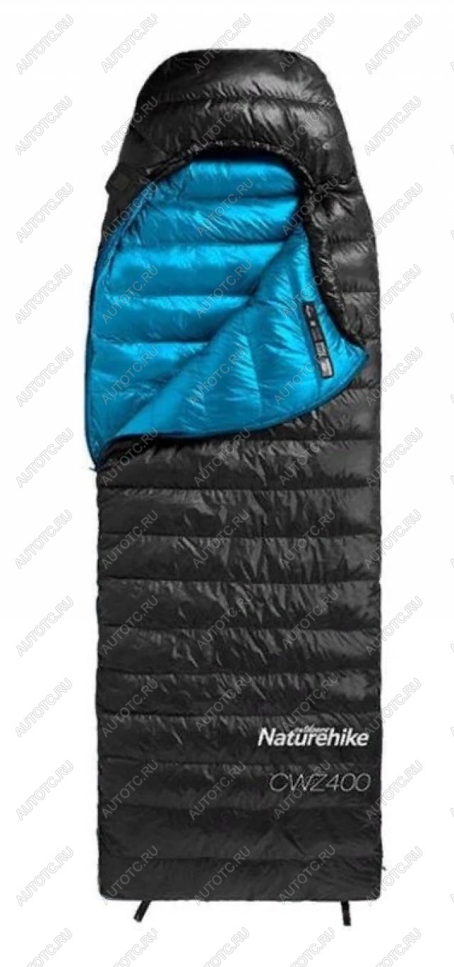 12 999 р. Мешок спальный Naturehike Ultralight CWZ400 L, 220х85 см, (правый) (ТК: +7C), черный Naturehike nh19w400-z-bll  с доставкой в г. Керчь