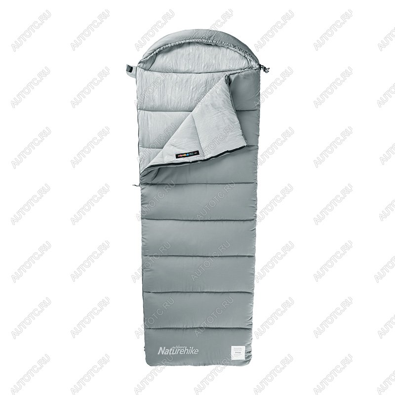 4 859 р. Мешок спальный Naturehike Envelope M300, (190+30)х80 см, (правый) (ТК: +6C), серый Naturehike nh20msd02-gm300  с доставкой в г. Керчь