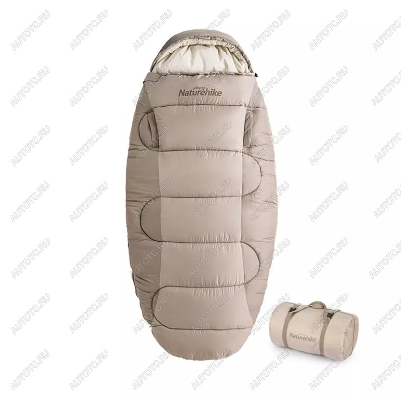 10 329 р. Мешок спальный Naturehike Oval PS200, 220х95 см, (правый) (ТК: +9C), бежевый Naturehike nh20msd03-ps200cr  с доставкой в г. Керчь