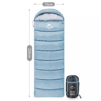 3 609 р. Мешок спальный Naturehike U250, (190х30)х75 см, (левый) (ТК: +6C), голубой Naturehike nh20msd07-blu250-l  с доставкой в г. Керчь. Увеличить фотографию 3