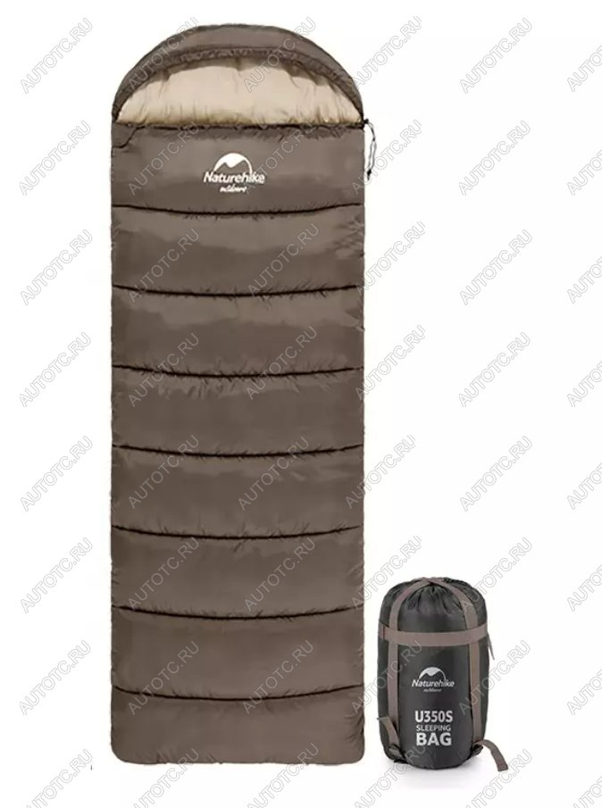 3 569 р. Мешок спальный Naturehike U150, 220х75 см, (ТК: +11C), правый, коричневый Naturehike nh20msd07-g150  с доставкой в г. Керчь