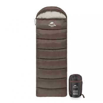 5 739 р. Мешок спальный Naturehike U350S, (190+30)х75 см, (ТК: -3C), (левый), коричневый Naturehike nh20msd07-gre350s-l  с доставкой в г. Керчь. Увеличить фотографию 2