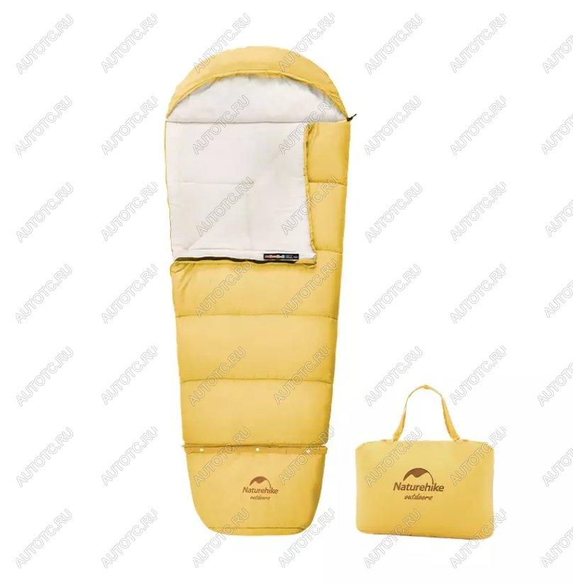 6 869 р. Мешок спальный Naturehike Compact C300, 190х75 см, (правый) (ТК: +6C), Желтый Naturehike nh21msd01-c300ye  с доставкой в г. Керчь
