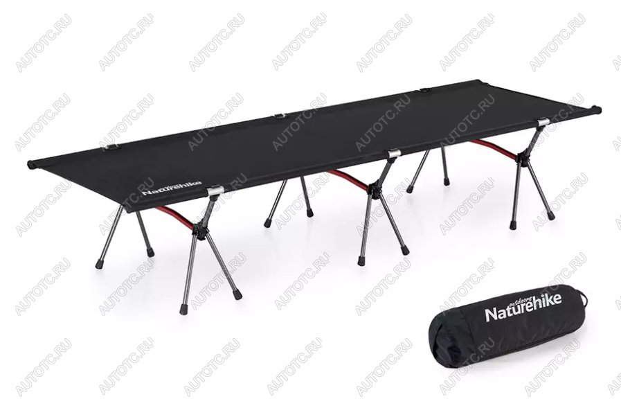 14 629 р. Раскладушка Naturehike XJC06 190х65х38 см, до 120 кг, черная Naturehike nh20jj009-bl  с доставкой в г. Керчь