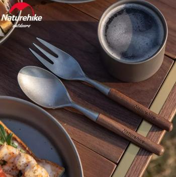 3 649 р. Набор столовых приборов Naturehike 3 в 1 (нож, вилка, ложка), нержавеющая сталь, орех, в чехле Naturehike nh20cj014-31  с доставкой в г. Керчь. Увеличить фотографию 4