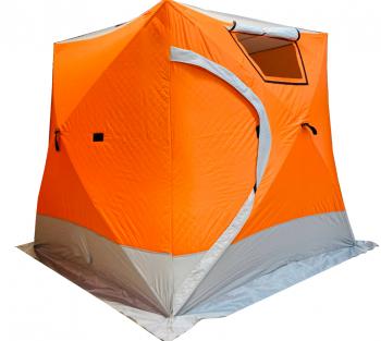14 889 р. Палатка зимняя (220*220*215) оранжевая с серым TRAVELTOP ст-3022а  с доставкой в г. Керчь. Увеличить фотографию 1