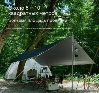 8 929 р. Тент кемпинговый Naturehike 3Х5 м., черно-серебристый винил Naturehike nh20tm006-vcslv35  с доставкой в г. Керчь. Увеличить фотографию 2