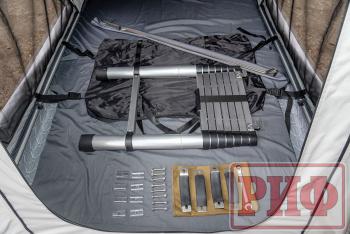 144 679 р. Палатка на крышу автомобиля РИФ Hard RT05-125, корпус белый, тент светло-серый, 210х125х150 РИФ rifrt051258010w  с доставкой в г. Керчь. Увеличить фотографию 13