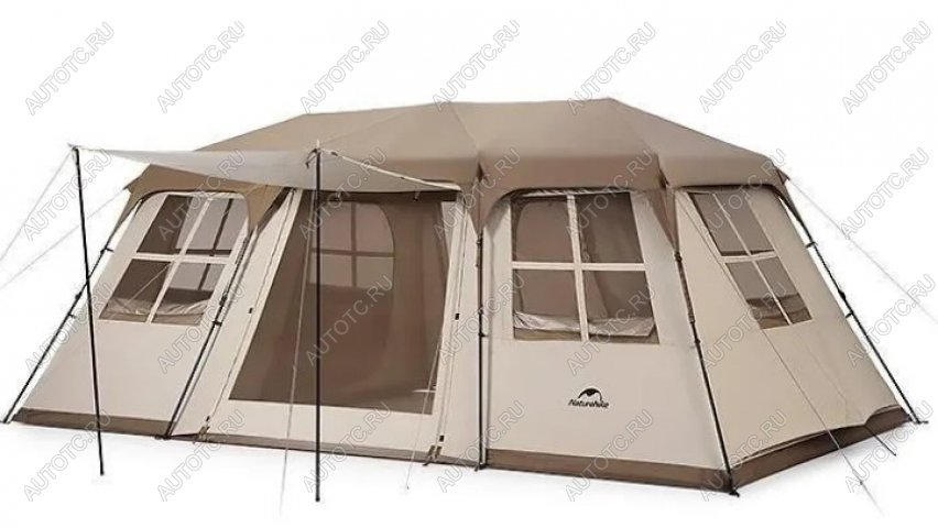 86 899 р. Палатка Naturehike Village 17, 4-местная, автоматическая, алюминиевый каркас, коричневая Naturehike cnh22zp021-br  с доставкой в г. Керчь
