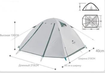 11 989 р. Палатка Naturehike P-Series 4-местная, алюминиевый каркас, белая Naturehike nh18z044-p-4w  с доставкой в г. Керчь. Увеличить фотографию 5