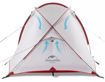 26 969 р. Палатка Naturehike Hiby Si 4-местная, алюминиевый каркас, серо-красный Naturehike nh19zp005-dg  с доставкой в г. Керчь. Увеличить фотографию 4