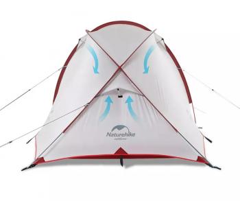 21 599 р. Палатка Naturehike Hiby Si 3-местная, алюминиевый каркас, серо-красная Naturehike nh19zp016-dg  с доставкой в г. Керчь. Увеличить фотографию 5