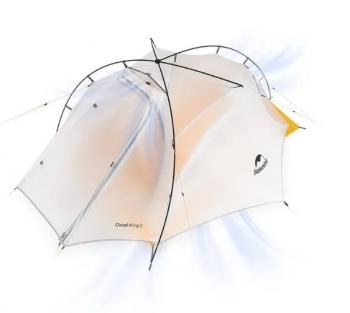22 999 р. Палатка Naturehike Cloud Up-Wing Si 2-местная, алюминиевый каркас, серо-желтая Naturehike nh19zp083-2-2wdgrye  с доставкой в г. Керчь. Увеличить фотографию 2
