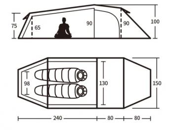37 979 р. Палатка Naturehike Opalus Si 2-местная, алюминиевый каркас, зеленый Naturehike nh20zp001-dfgr  с доставкой в г. Керчь. Увеличить фотографию 2