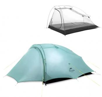 14 609 р. Палатка Naturehike Outdoor 2-местная, алюминиевый каркас, сверхлегкая, голубой Naturehike nh20zp091-2lbl  с доставкой в г. Керчь. Увеличить фотографию 2