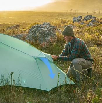 14 609 р. Палатка Naturehike Outdoor 2-местная, алюминиевый каркас, сверхлегкая, голубой Naturehike nh20zp091-2lbl  с доставкой в г. Керчь. Увеличить фотографию 20